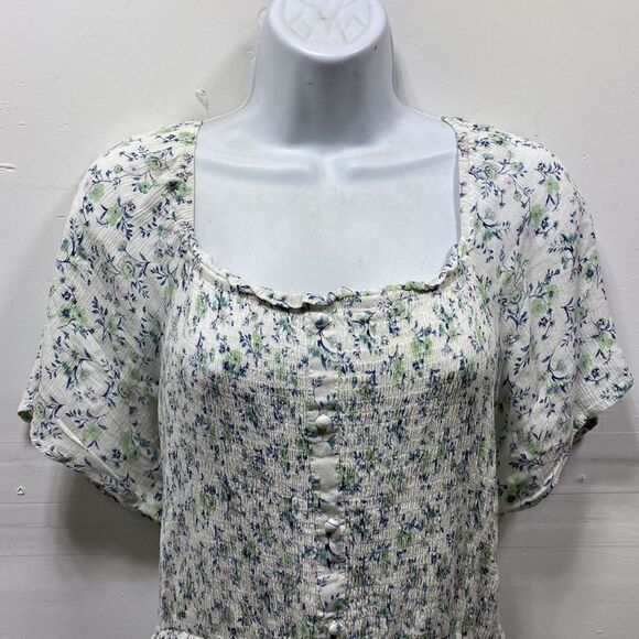 Polagram Smocked Bodice Floral Dress 2X - Picture 4 of 6